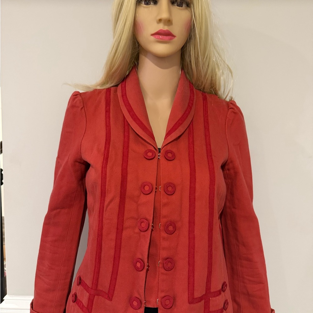 Marc by Marc Jacobs Red Double-Breasted Blazer Jacket